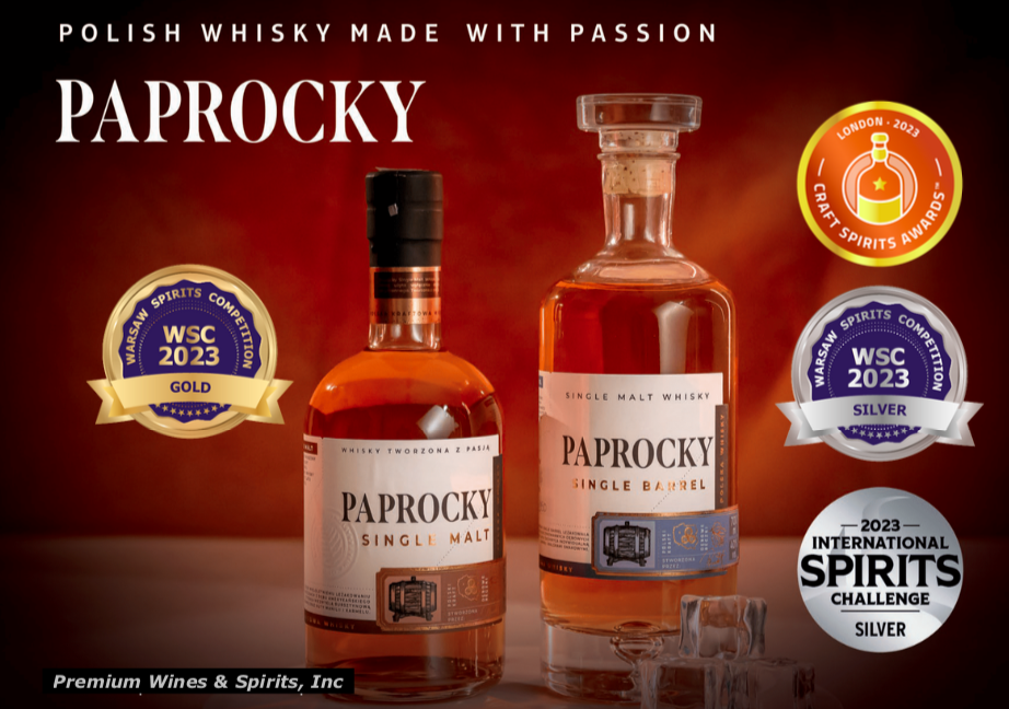 Premium WInes & Spirits, Inc 
USA Importer of Craft Polish Single Malt Whisky PAPROCKY - Craft Spirits Awards 
Warsaw Spirits Competition 
International Spirits Challenge 
Polish Whisky importer 
United States of America 